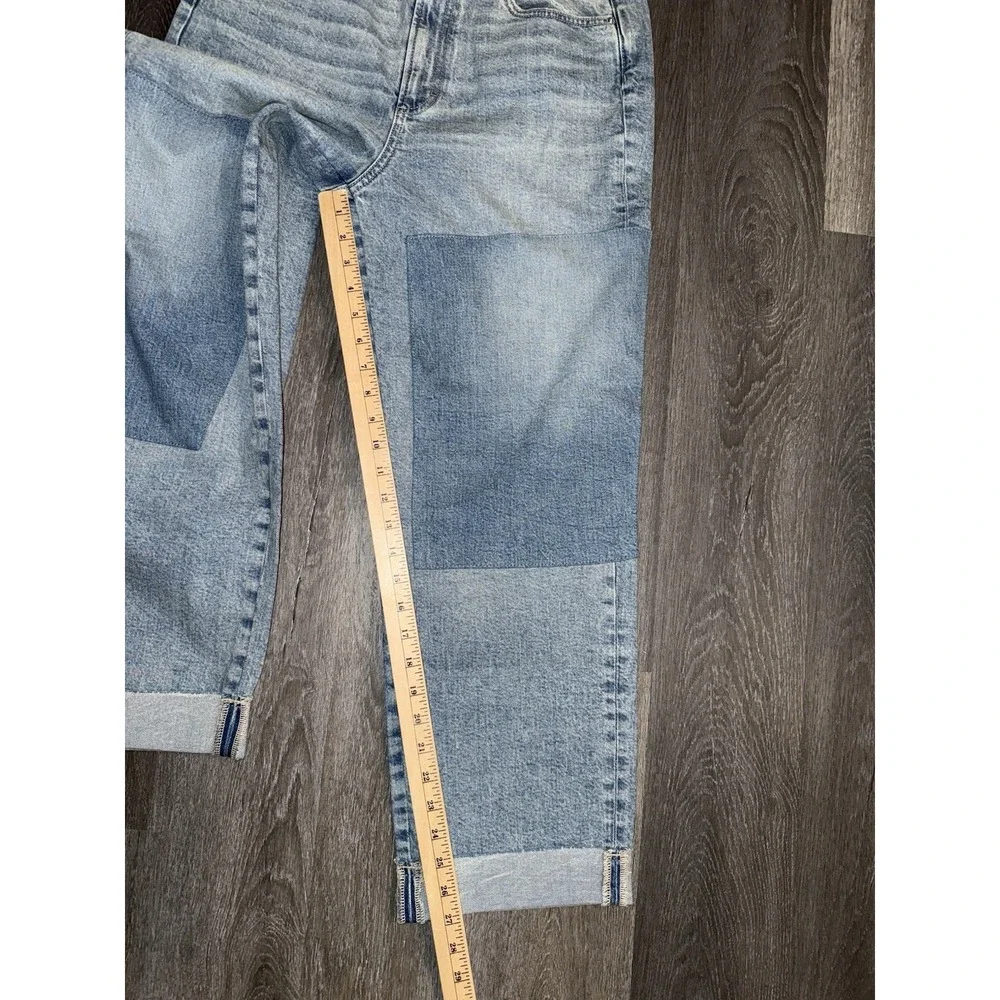 Women High-Rise Patchwork Vintage Straight Cropped Jeans - Universal Thread